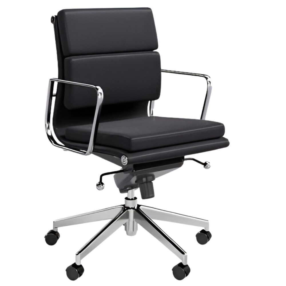 MILANO MID BACK CHAIR - CHROME / BLACK