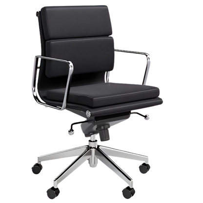 MILANO MID BACK CHAIR - CHROME / BLACK