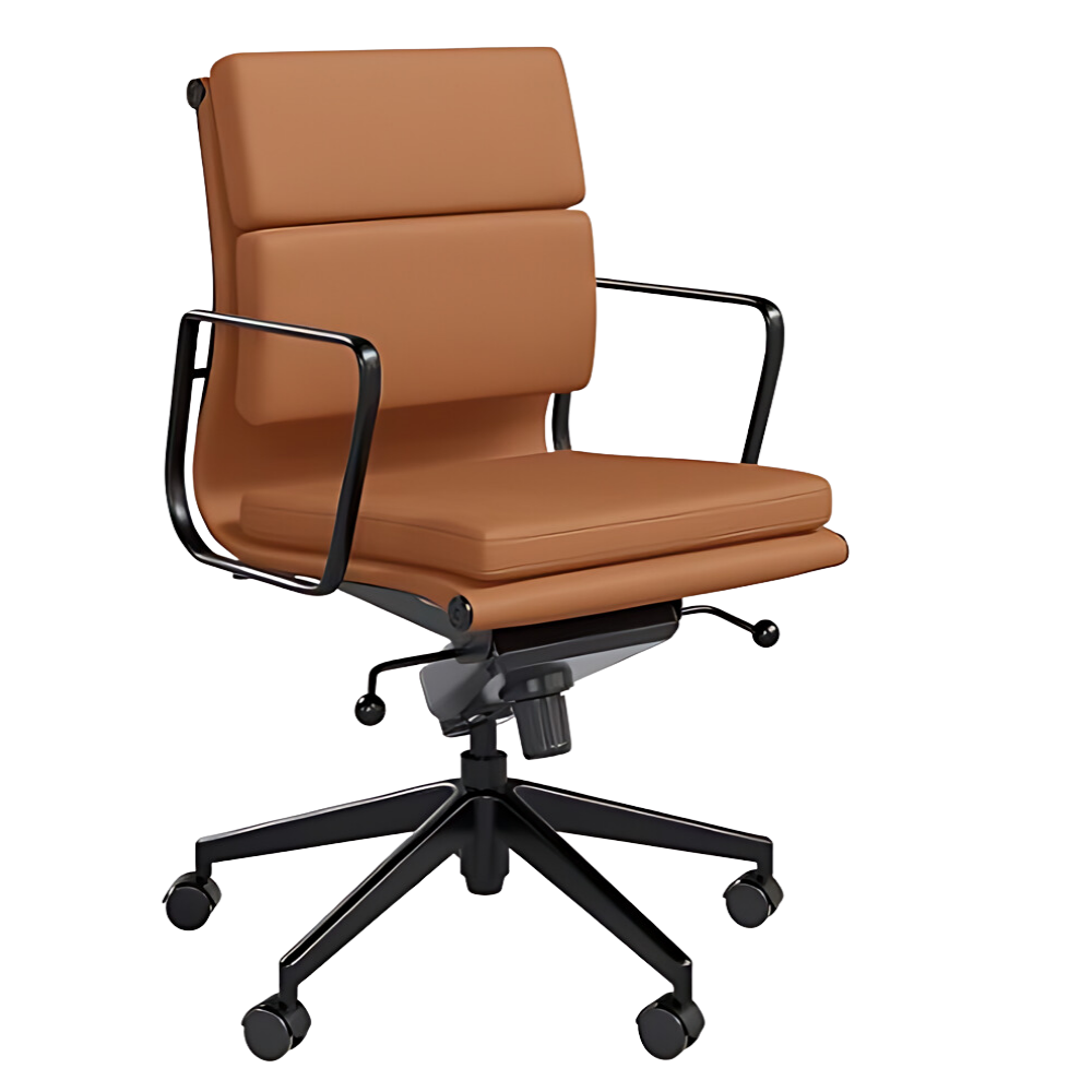 MILANO MID BACK CHAIR - TAN & BLACK