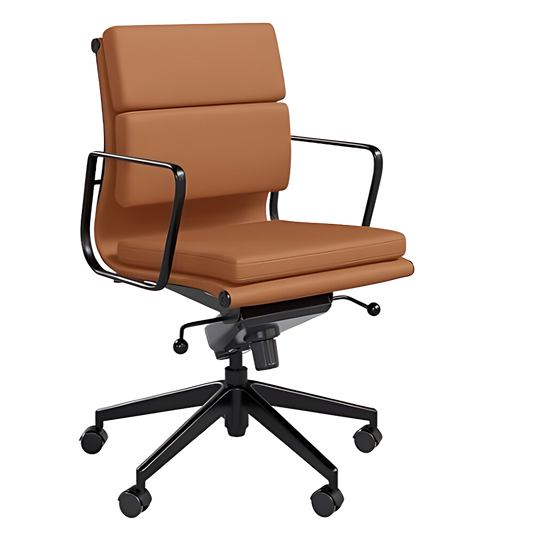 MILANO MID BACK CHAIR - TAN & BLACK