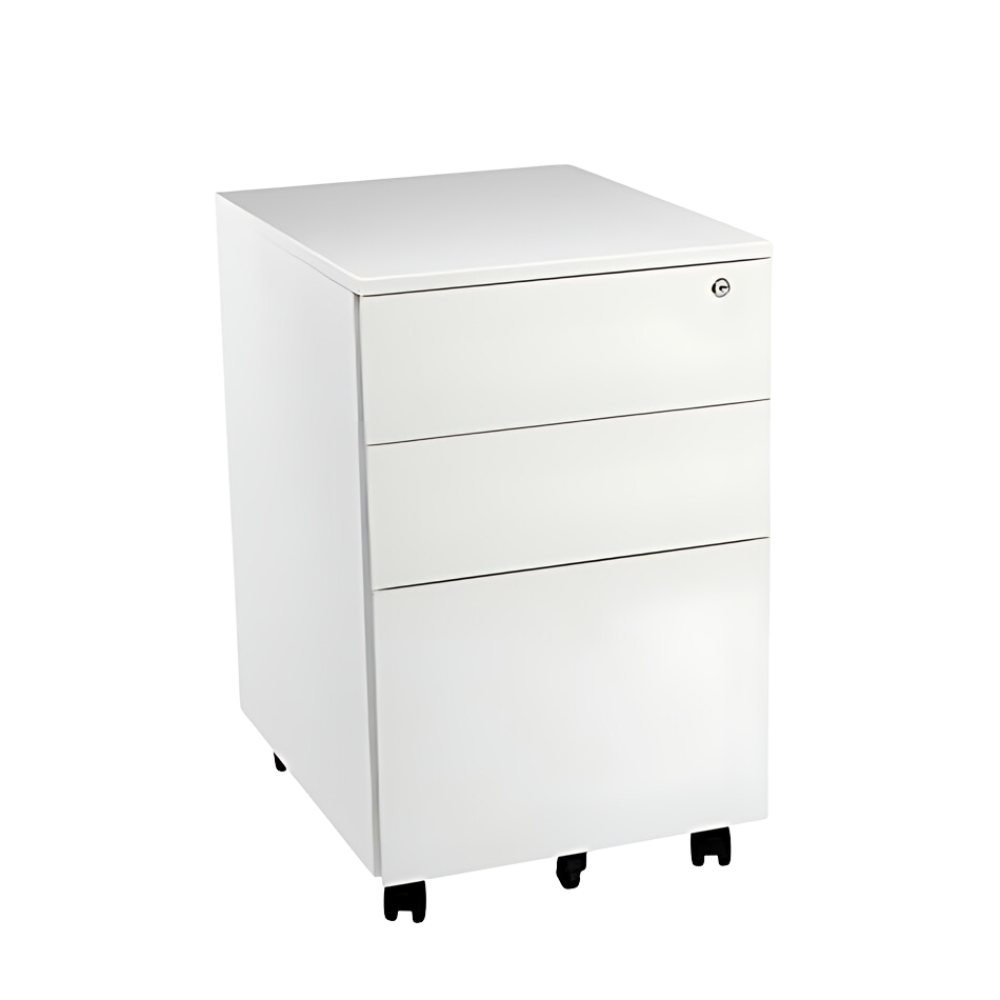 Zipp Metal Mobile Pedestal 2 drawers & 1 filing White or Black